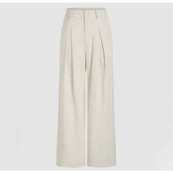 Cider Pants - Cider Cream Wide Leg High-Waisted Pants​​